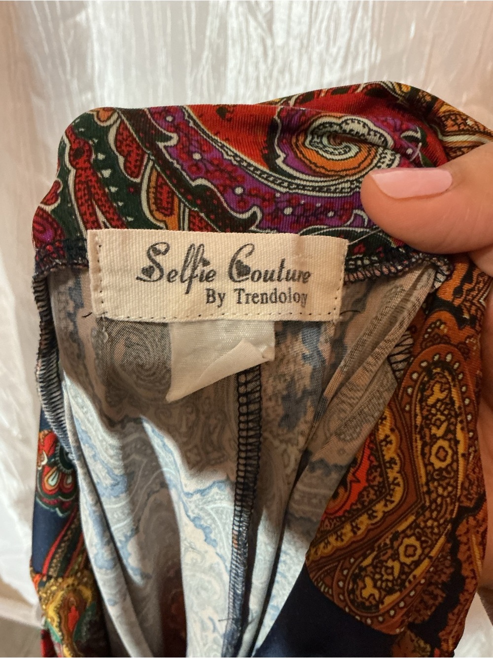 Wide Leg Paisley Print Pants in Brown - Picture 3 of 5